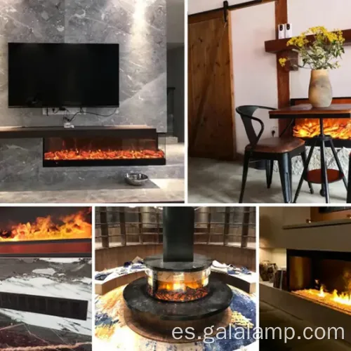 Chimenea moderna con simulación de llama LED realista